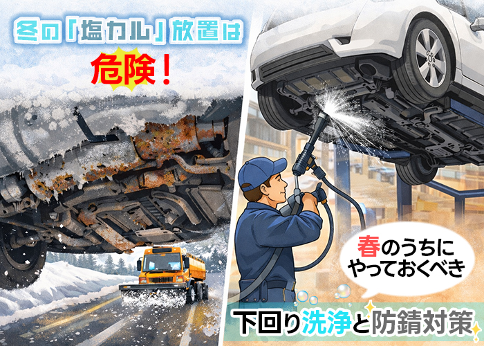 冬の塩カル放置は危険！春のうちにやっておくべき下回り洗浄と防錆対策